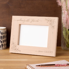 Walking with Jehovah Since 20xx Floral Script Geätzte Rahmen