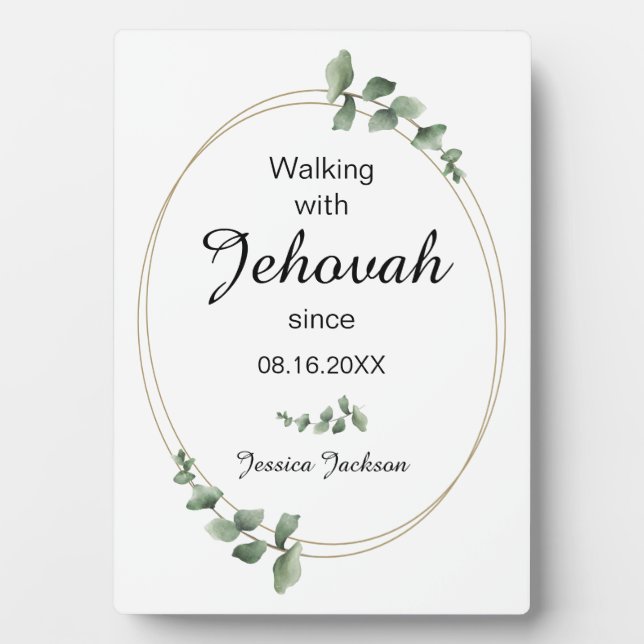 Walking with Jehovah since Baptism Eucalyptus Fotoplatte (Vorderseite)