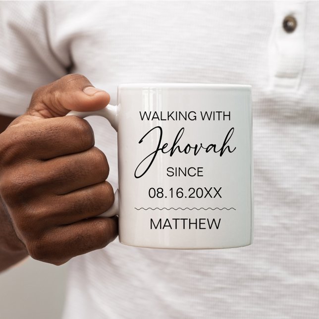 Walking with Jehovah Since Black and White Kaffeetasse (Von Creator hochgeladen)