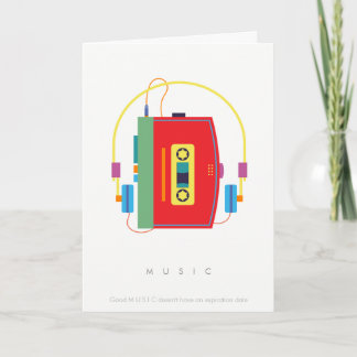 Walkman-Kassettenrekorder, retro Musik-Geburtstags Karte