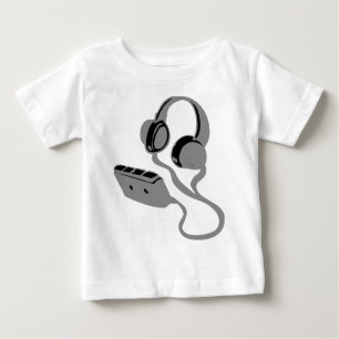 WALKMAN-UND KOPF-TELEFONE BABY T-SHIRT