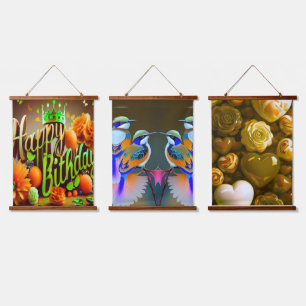 Wall Art Décor Tapestries Wandteppich Mit Holzrahmen