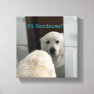 Wall Art Dog in Mirror Leinwanddruck