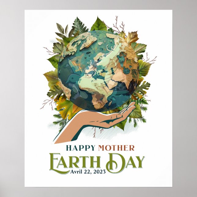 Wall Art for Happy Earth Day am 22. April Poster (Vorne)