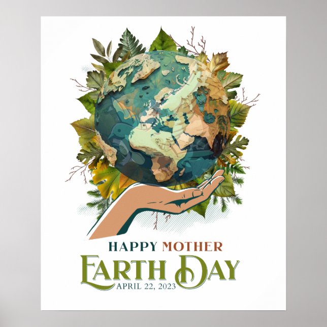 Wall Art for Happy Earth Day am 22. April Poster (Vorne)