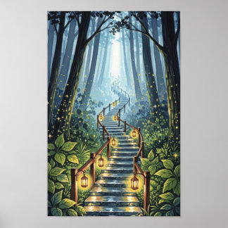 Wall art. Forest stairs Poster