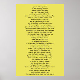 Wall Art Gedicht zur Förderung des Selbstbewusstse Poster