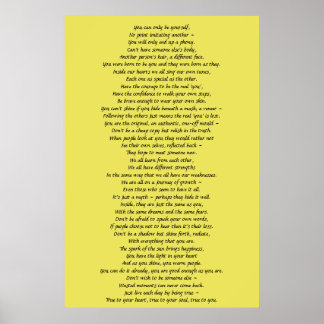 Wall Art Gedicht zur Förderung des Selbstbewusstse Poster