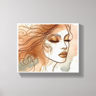 Wall Art Line Art Illustration of Woman 3 Leinwanddruck
