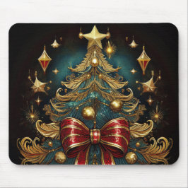 Wall Art mit Weihnachtsbaum und großer roter Bow Mousepad