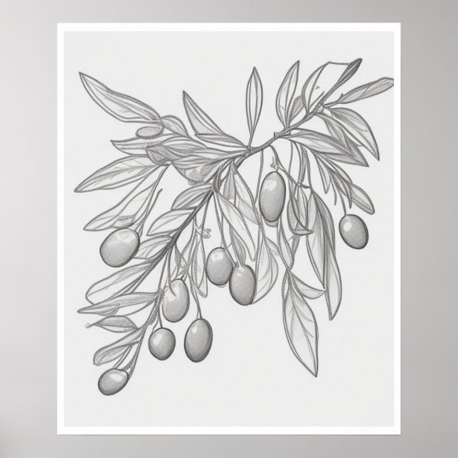 Wall Art Oliven Baumposter Poster (Vorne)
