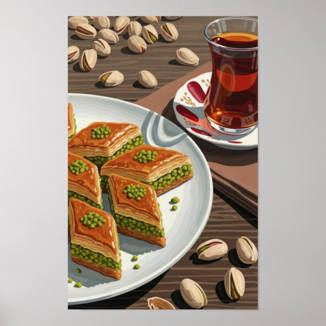 Wall Art. Pistachio baklava. Poster (Vorne)