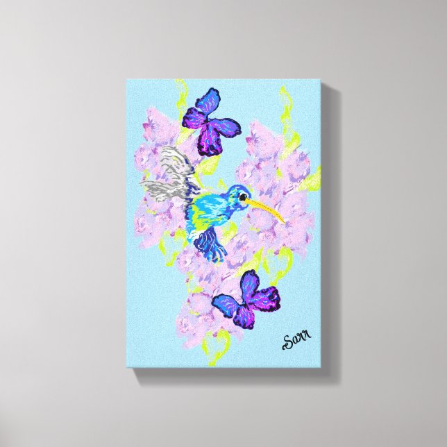 Wall Art; Tag mit dem Humming Bird Leinwanddruck (Vorderseite)