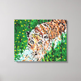 Wall Art: Tiger auf dem Kessel Leinwanddruck