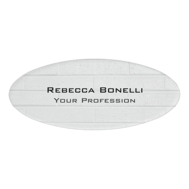 Wall Brick Einzigartig Modernes Minimalistisch Namenschild (Vorderseite)