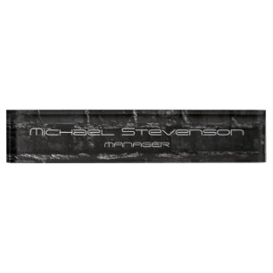 Wall Brick Gray Elegant Modernes Schreibtisch Namp Namensplakette