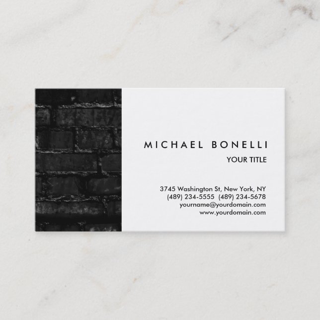 Wall Brick White Beruflich Business Card Visitenkarte (Vorderseite)