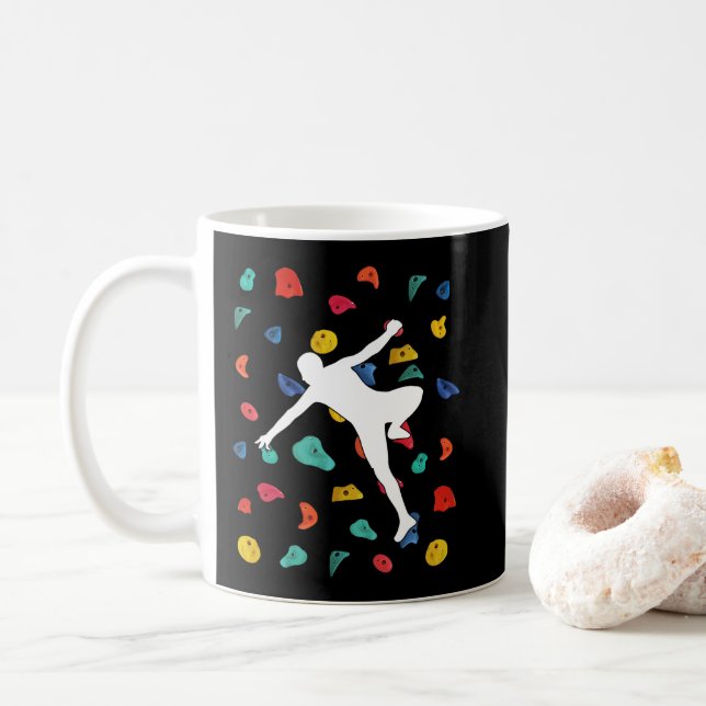 Wall Climbing Indoor Rock Climbers Action Sports Kaffeetasse (Mit Donut)