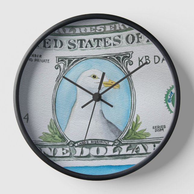 Wall Clock, 10" runder natürlicher Holzrahmen Uhr (Vorderseite)