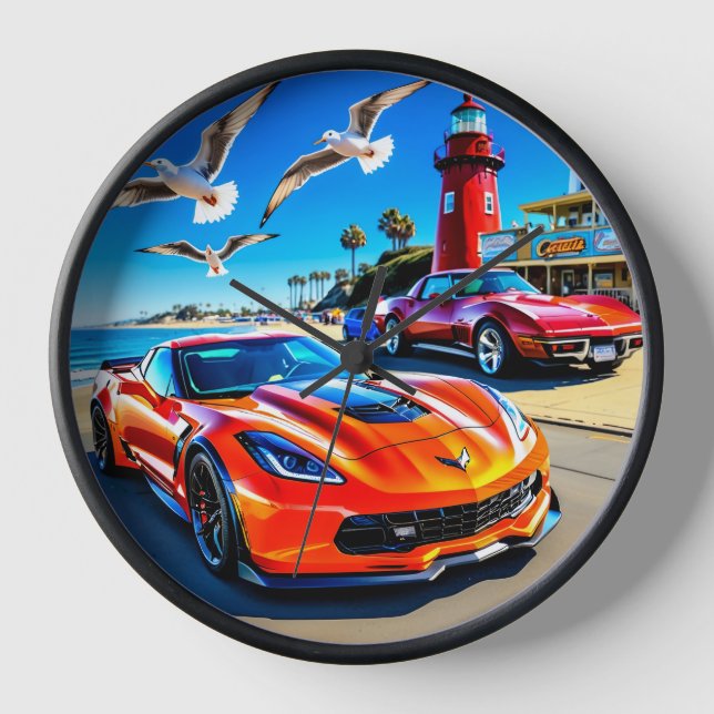 Wall Clock, 10" runder natürlicher Holzrahmen Uhr (Vorderseite)