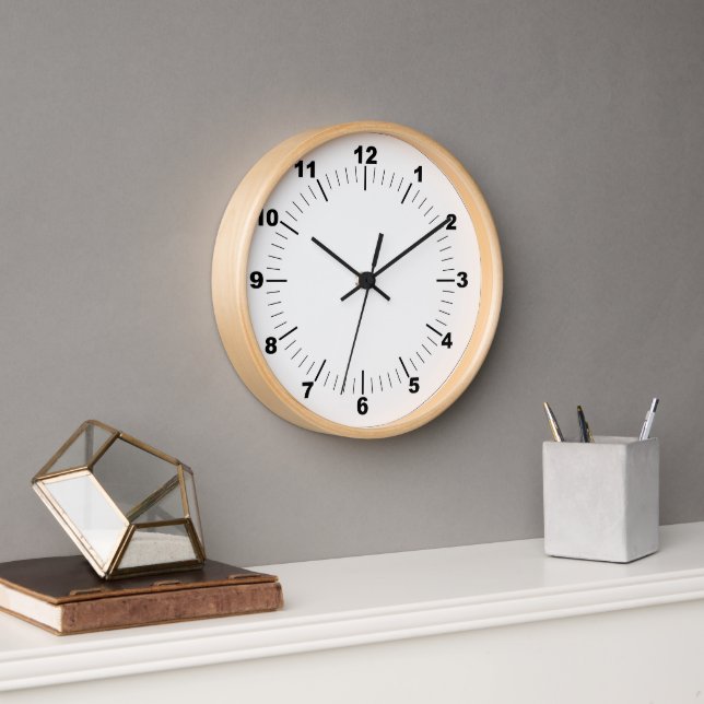 Wall Clock, 10" runder natürlicher Holzrahmen Uhr (Büro)