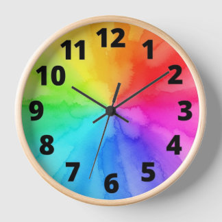 Wall Clock, 10" runder natürlicher Holzrahmen Uhr