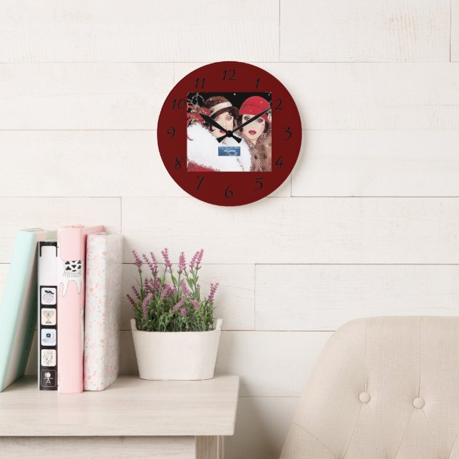 Wall Clock 4 Burg (Winter Red 2) RFPMDesign ©️ 202 Große Wanduhr (Lesesaal)