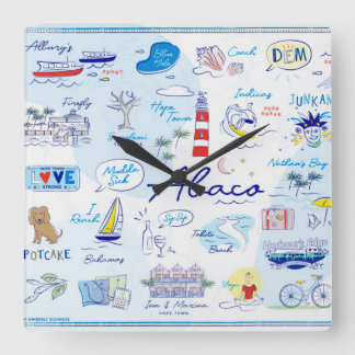 Wall Clock - ABCs of Hope Town Quadratische Wanduhr
