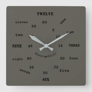 Wall Clock, acrylic, bY mmetropolim Quadratische Wanduhr