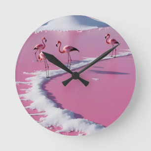 Wall Clock Bonaire Salz Wohnungen rosa Runde Wanduhr