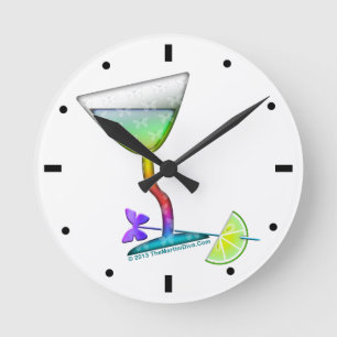 WALL CLOCK - BUTTERFLY MARTINI RUNDE WANDUHR