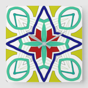 Wall Clock, Ein buntes klassisches Design Square W Quadratische Wanduhr