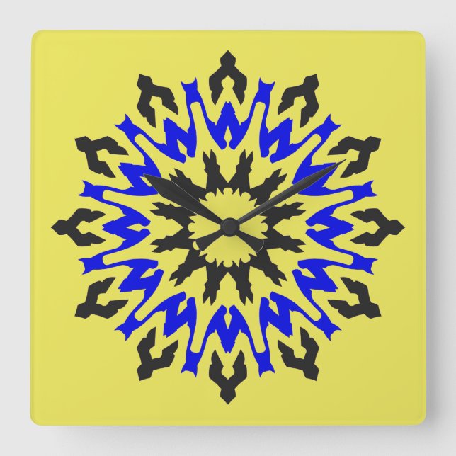 Wall Clock, Ein elegantes, vielfarbiges klassische Quadratische Wanduhr (Vorderseite)