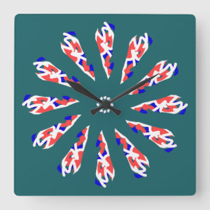 Wall Clock, Ein elegantes, vielfarbiges klassische Quadratische Wanduhr