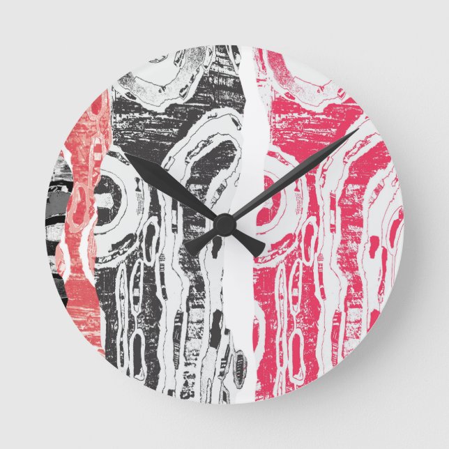 Wall Clock – Friction Lands Abstract Design Runde Wanduhr (Vorderseite)