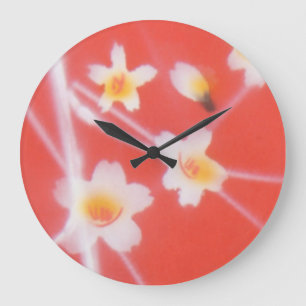 Wall Clock für asiatische Blume Große Wanduhr