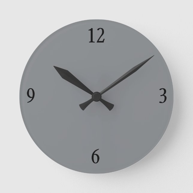 Wall Clock in Grau Runde Wanduhr (Vorderseite)
