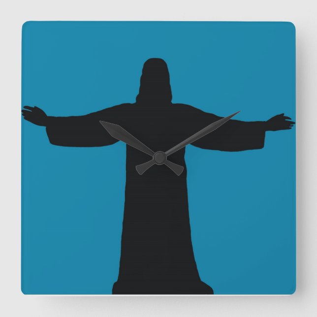 Wall Clock    jesus christ  Quadratische Wanduhr (Vorderseite)