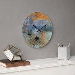 Wall Clock mit Claude Monets Eindruck, Sonnenaufga Große Wanduhr<br><div class="desc">Die neue Wanduhr mit dem durchschlagenden Druck von Claude Monets "Impression, Sunrise" Gemälde. Diese Uhr ist in runden und quadratischen Formen erhältlich und bietet Ihnen die Flexibilität, das für Ihre Einrichtung am besten geeignete zu wählen. Die Uhr wird auch mit der Möglichkeit einer Holzverkleidung geliefert, die in Schwarz, Natur oder...</div>