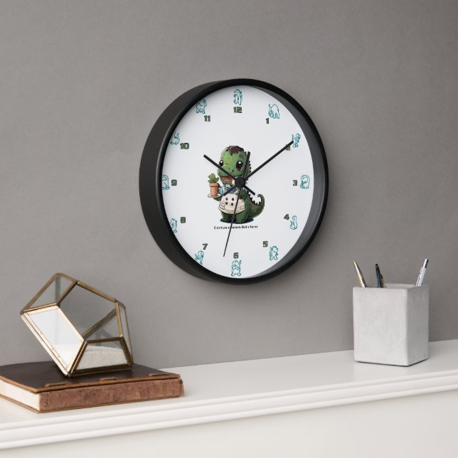 Wall Clock mit Dancing Dinos Uhr (Büro)