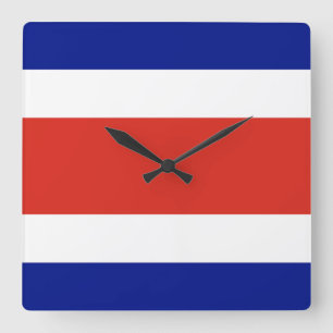 Wall Clock mit der Flagge Costa Ricas Quadratische Wanduhr