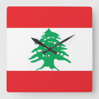 Wall Clock mit der Flagge des Libanon