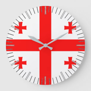 Wall Clock mit der Flagge Georgiens Große Wanduhr