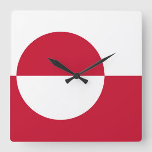 Wall Clock mit der Flagge Grönlands Quadratische Wanduhr