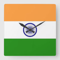 Wall Clock mit der Flagge Indiens