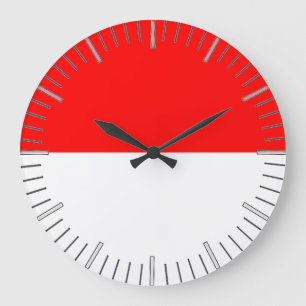 Wall Clock mit der Flagge Indonesiens Große Wanduhr