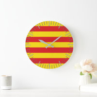 Wall Clock mit der Flagge Kataloniens
