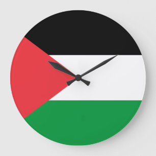Wall Clock mit der Flagge Palästinas Große Wanduhr