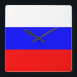 Wall Clock mit der Flagge Russlands Quadratische Wanduhr<br><div class="desc">Phantastische patriotische Wanduhr mit Flag von Russland. Dieses Produkt ist anpassbar.</div>