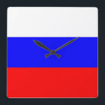 Wall Clock mit der Flagge Russlands Quadratische Wanduhr<br><div class="desc">Phantastische patriotische Wanduhr mit Flag von Russland. Dieses Produkt ist anpassbar.</div>
